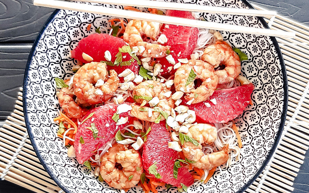 Salade thaï crevettes pamplemousse