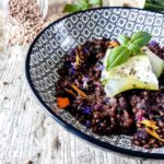 Risotto de blé au vin rouge
