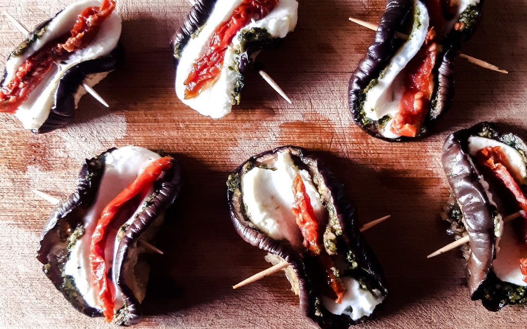 Aubergines pesto mozza tomates séchées
