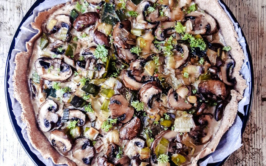 Tarte poireaux champignons
