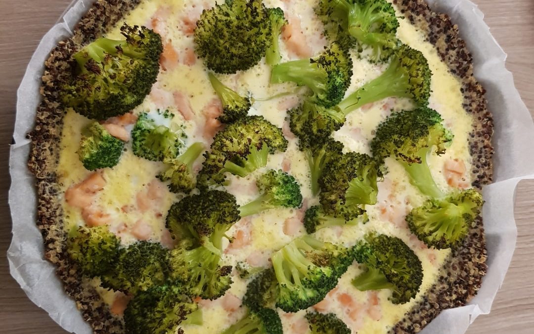 Tarte quinoa brocoli saumon