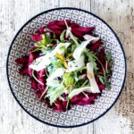 Pâtes betterave et roquette