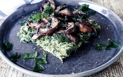 Omelette épinards champignons