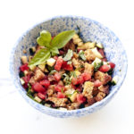 Recette Salade de pain courgette pastèque façon nutritionniste
