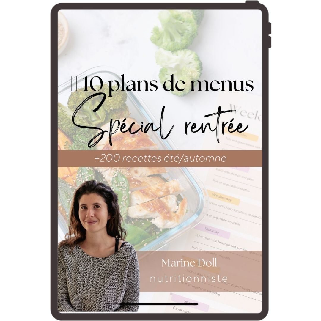 livre plans de menus hebdomadaires