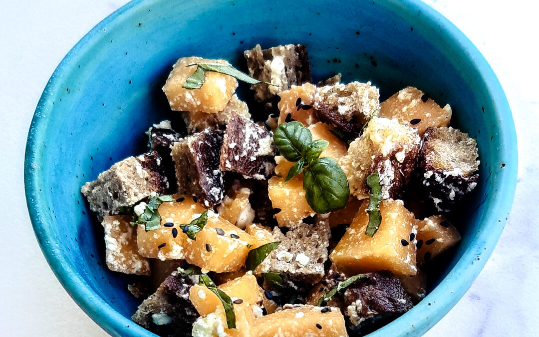 Salade de pain melon feta – Ma recette de nutritionniste