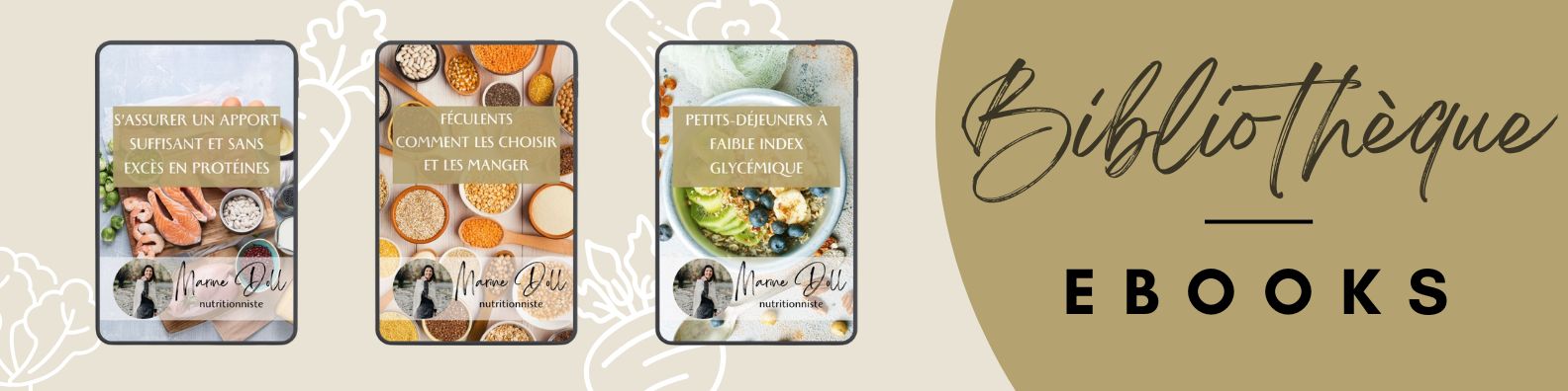 Bannière bibliothèque ebook rééquilibrage alimentaire