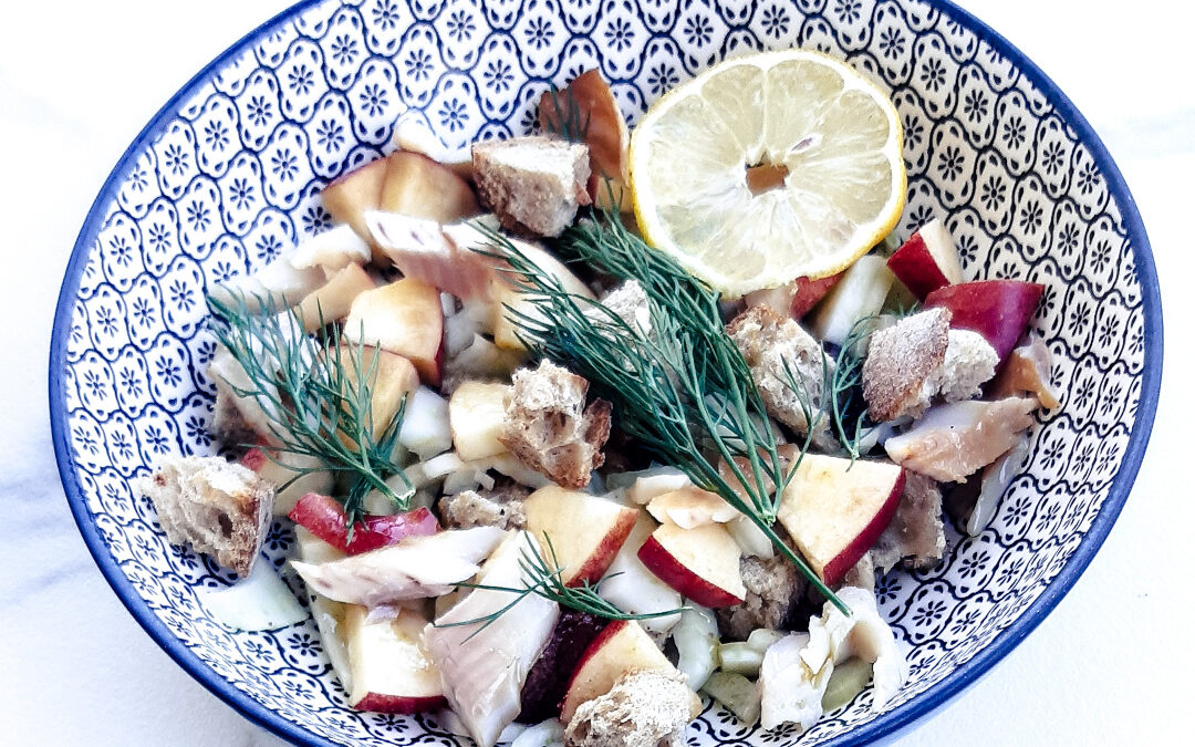 Salade de pain pomme fenouil truite fumée – Ma recette de nutritionniste